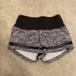LULULEMON black & white high waist work out shorts
